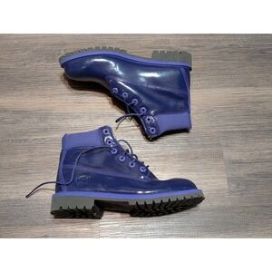 Timberland 6 Inch Premium Waterproof Boots‎ Navy Blue Leather Womens Size 6.5